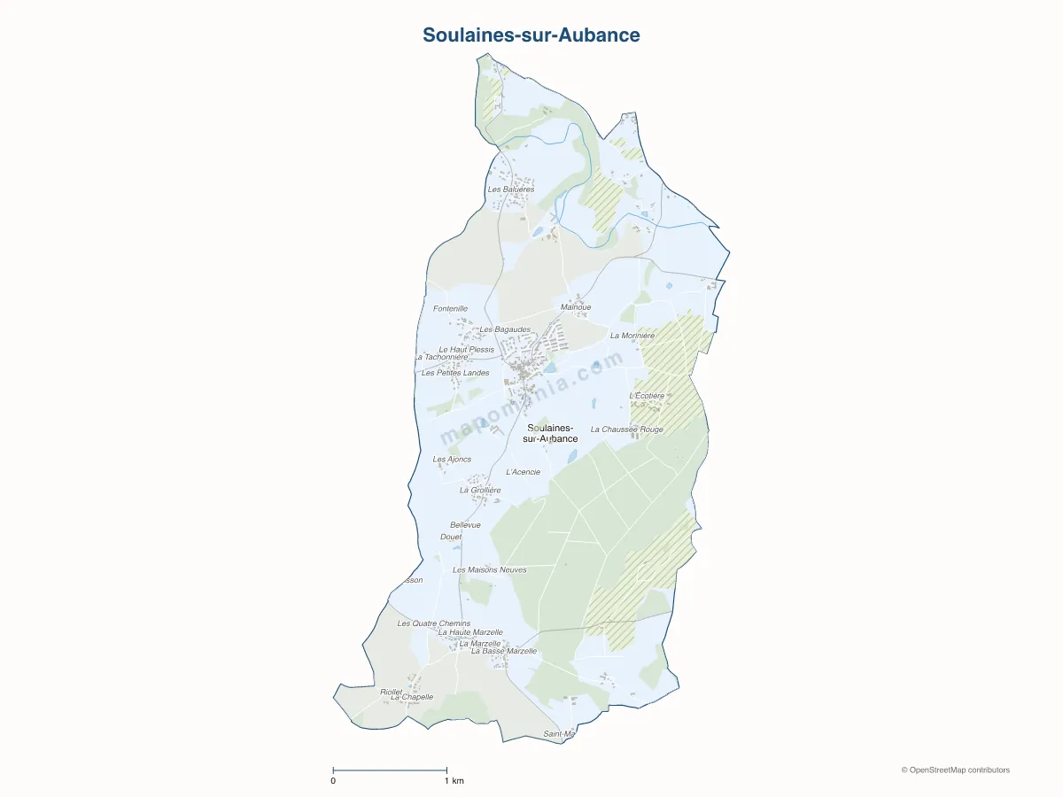 Carte de Soulaines-sur-Aubance à personnaliser