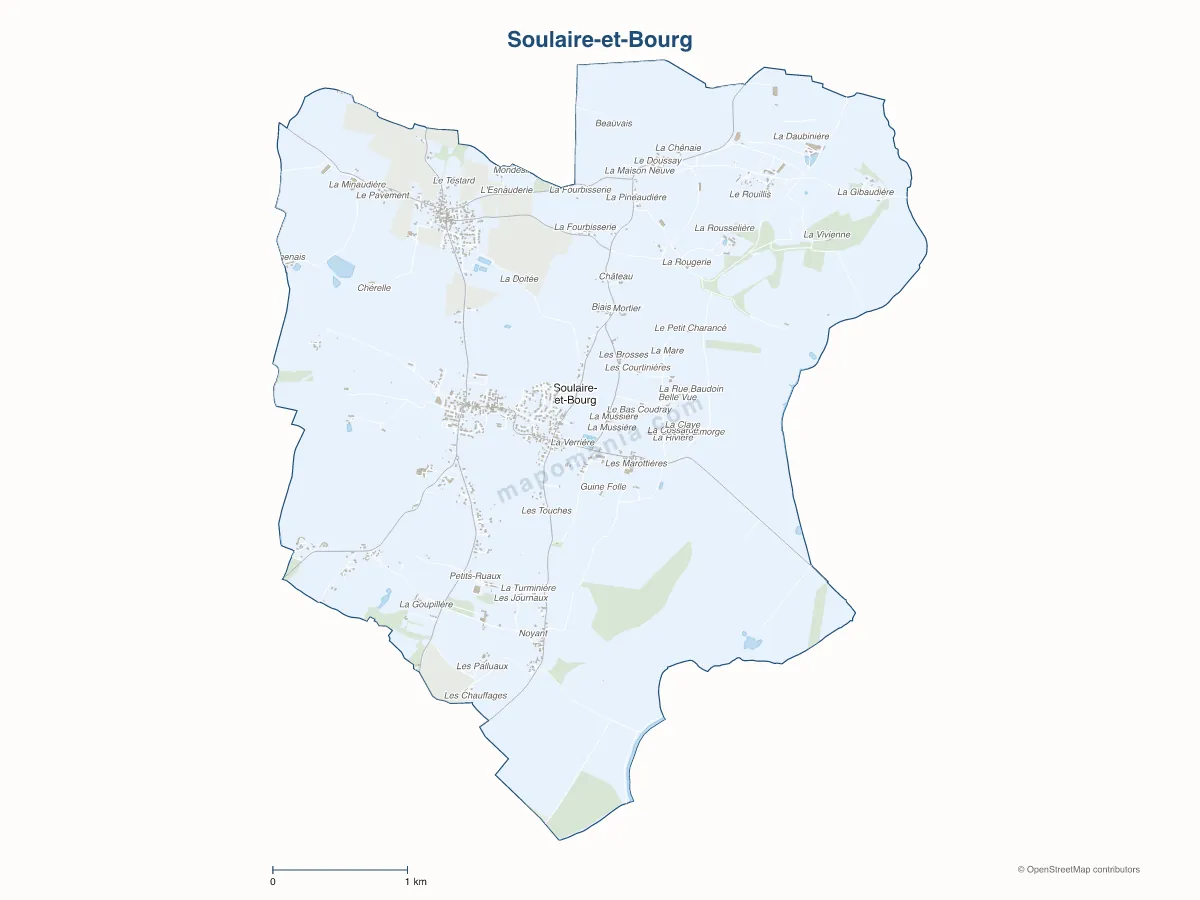 Carte de Soulaire-et-Bourg à personnaliser
