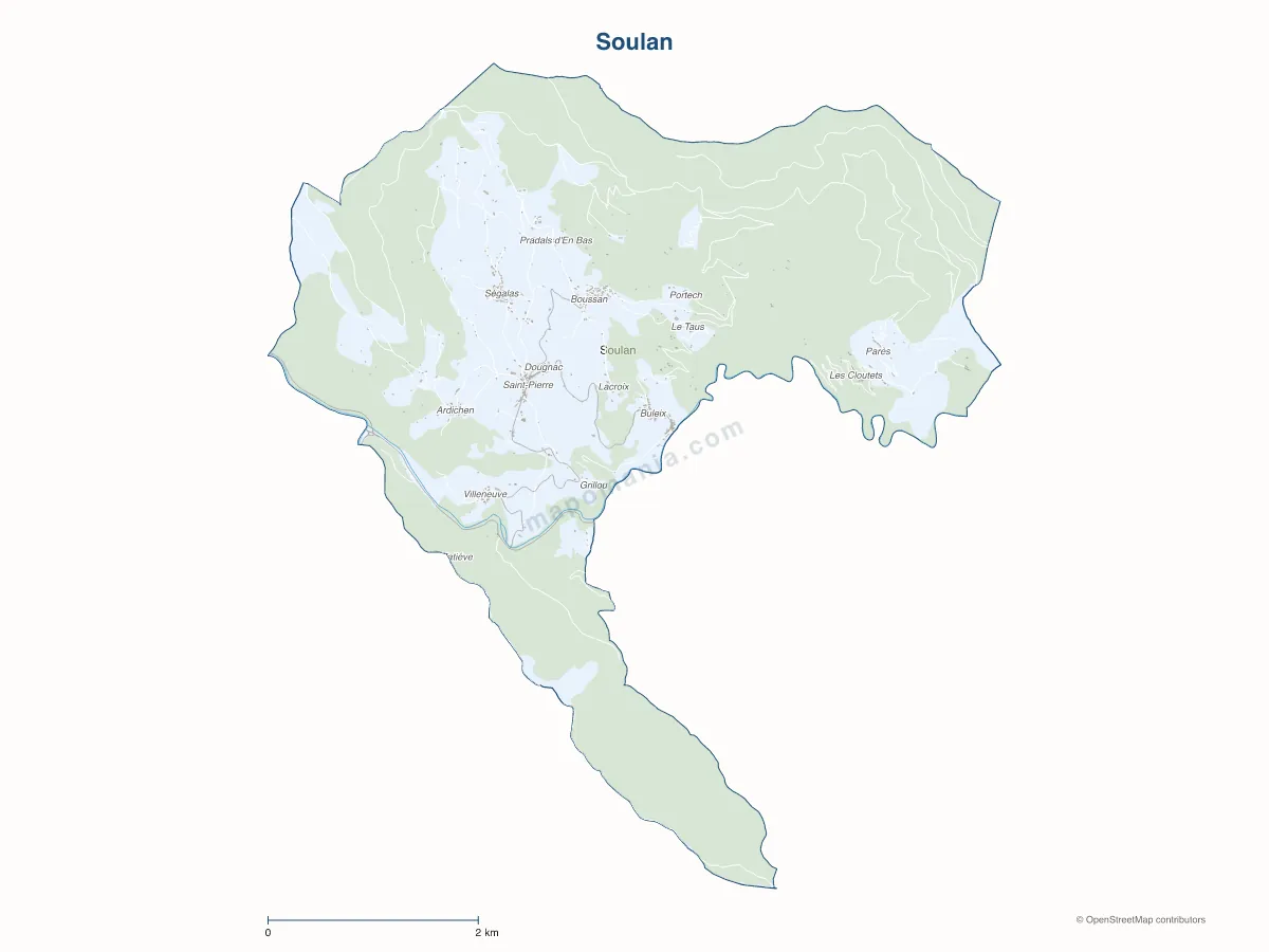 Carte de Soulan à personnaliser
