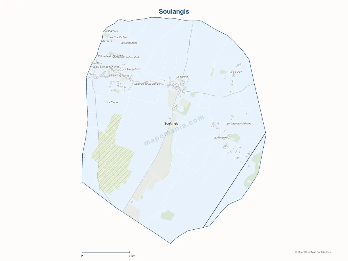 Carte de Soulangis à personnaliser