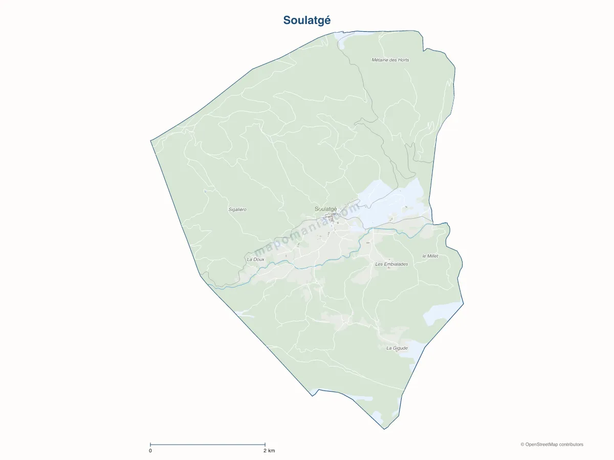 Carte de Soulatgé à personnaliser