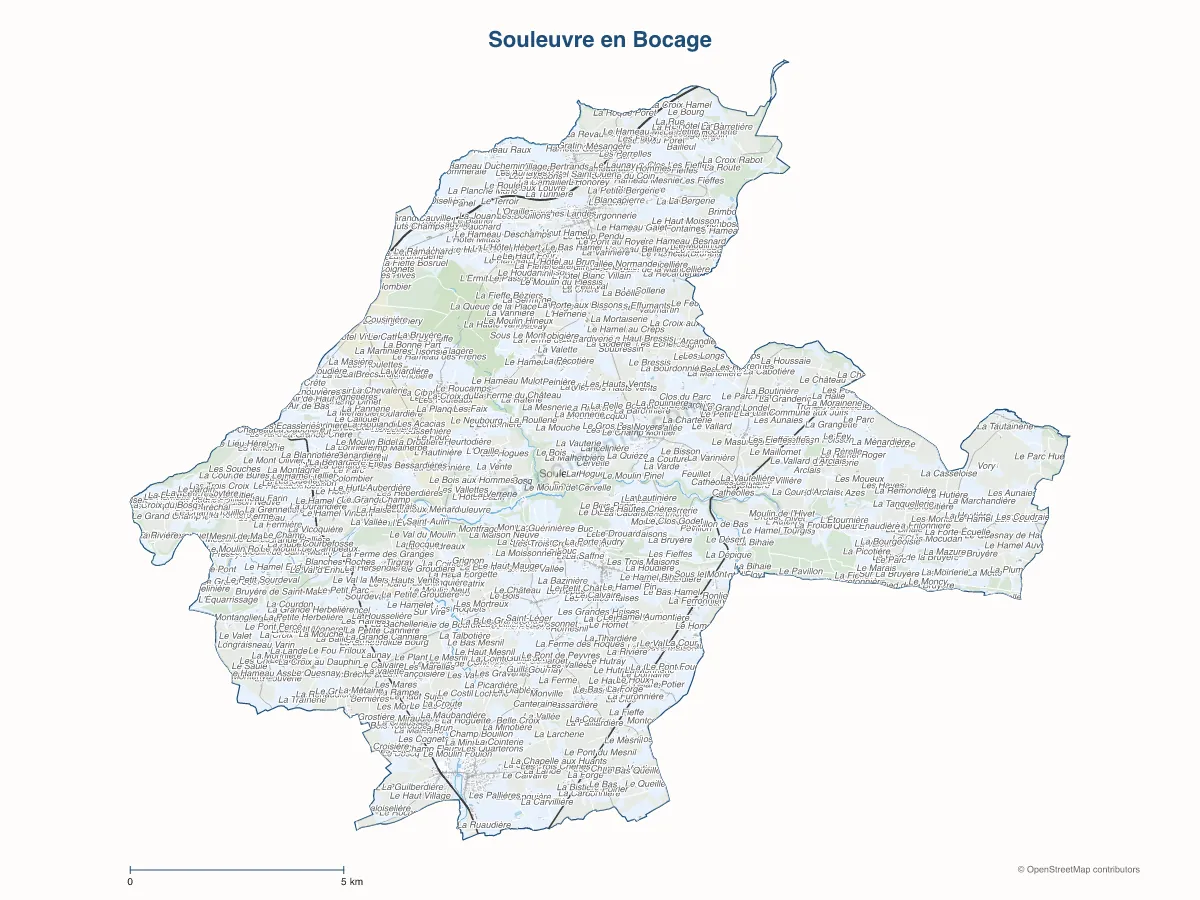 Carte de Souleuvre en Bocage à personnaliser