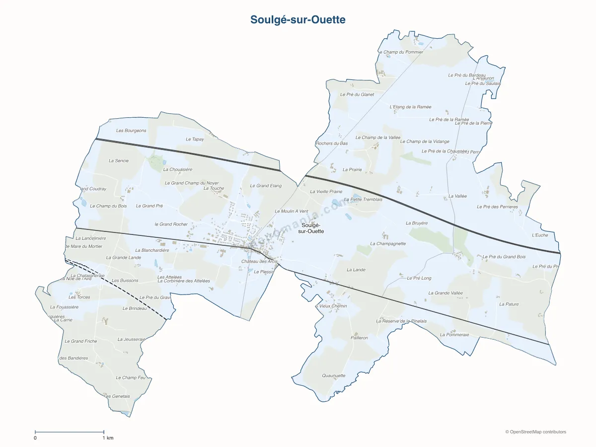 Carte de Soulgé-sur-Ouette à personnaliser