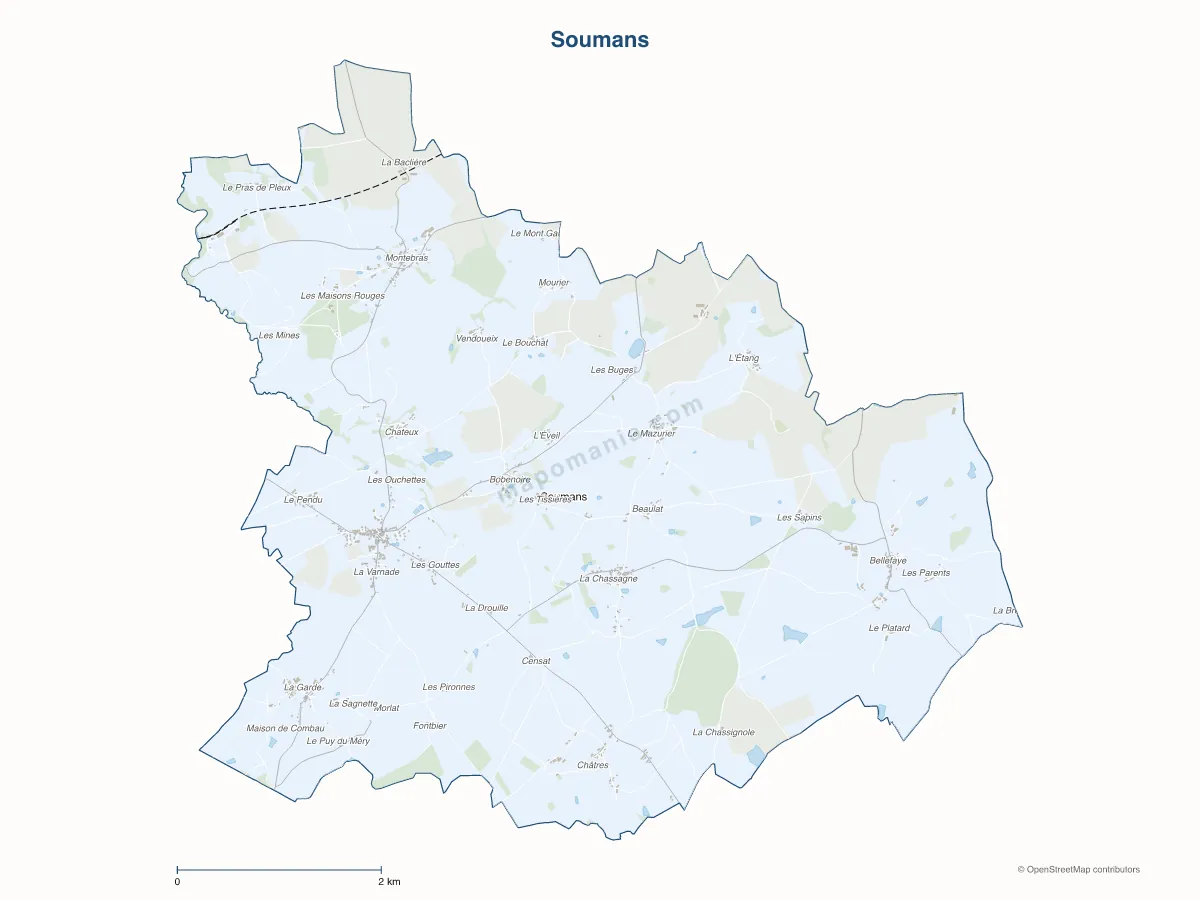 Carte de Soumans à personnaliser