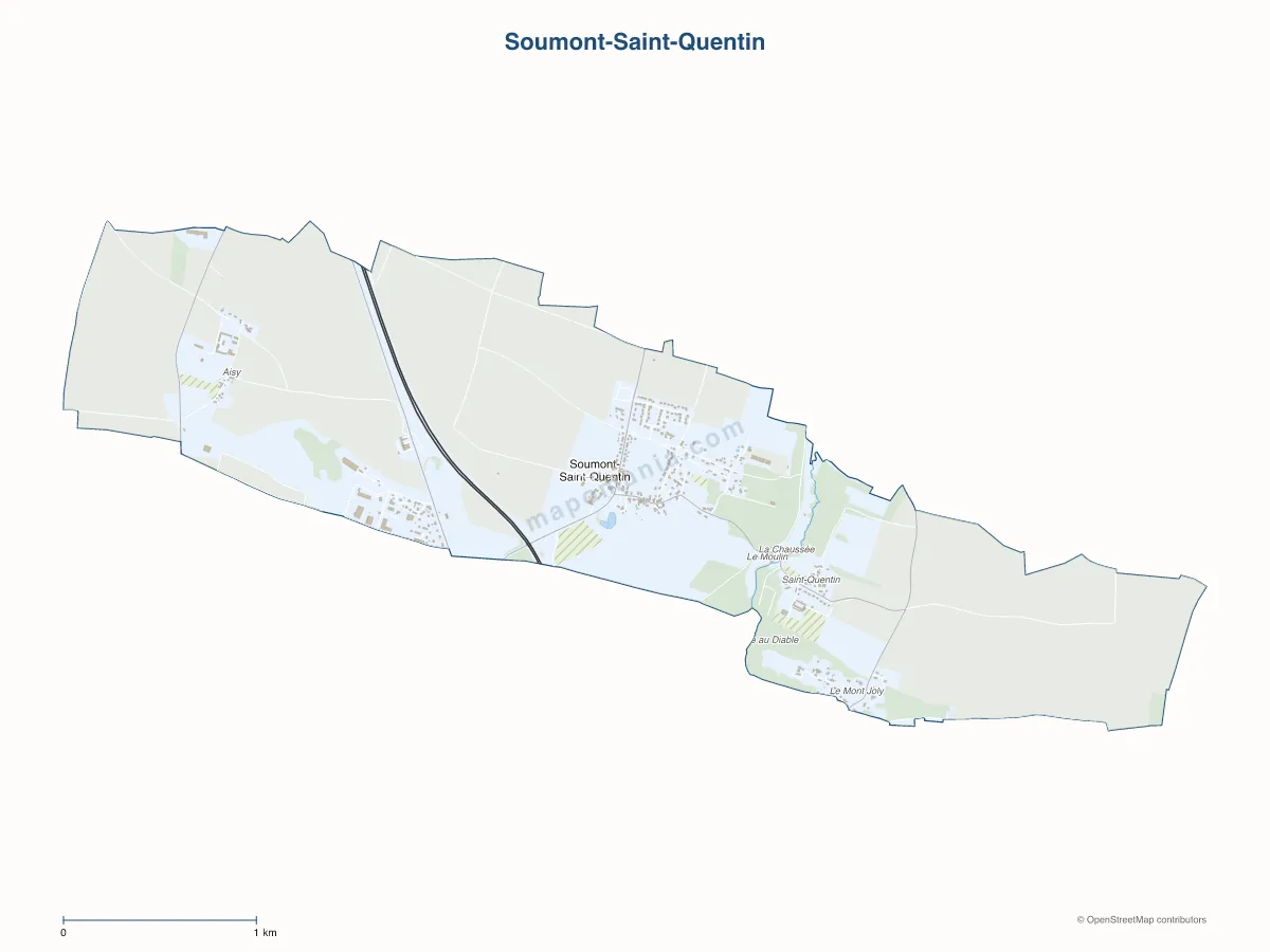 Carte de Soumont-Saint-Quentin à personnaliser