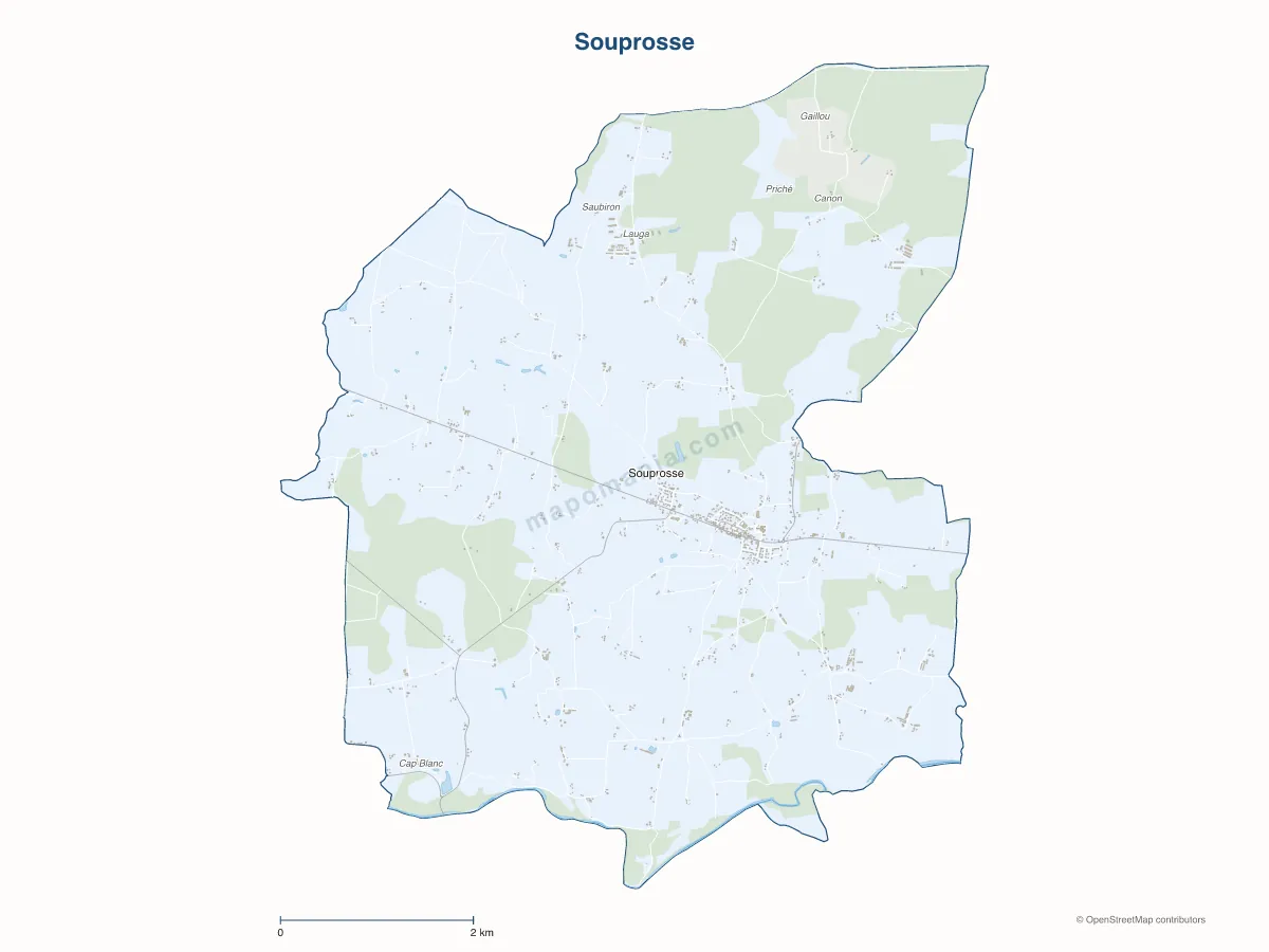 Carte de Souprosse à personnaliser