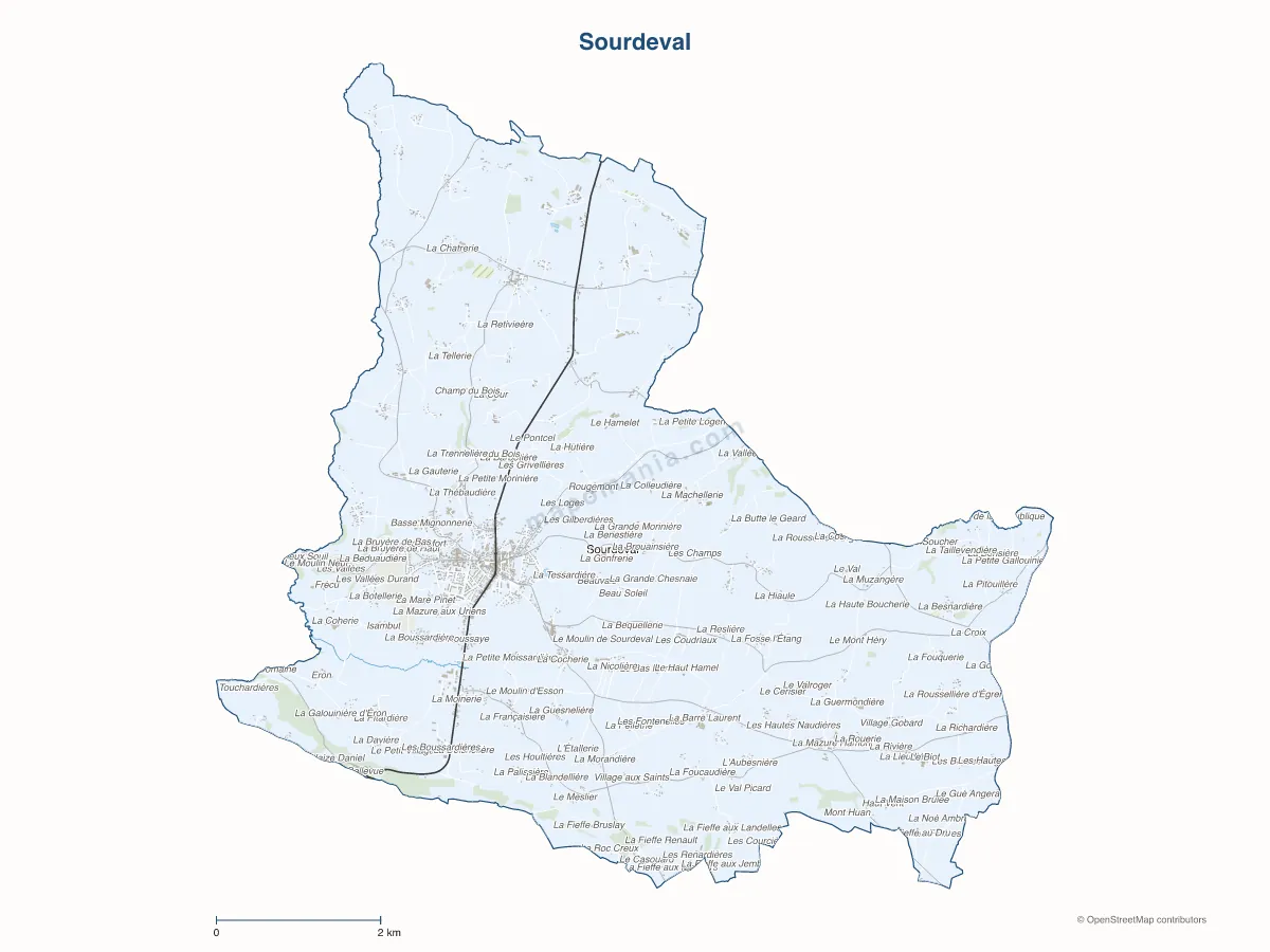Carte de Sourdeval à personnaliser