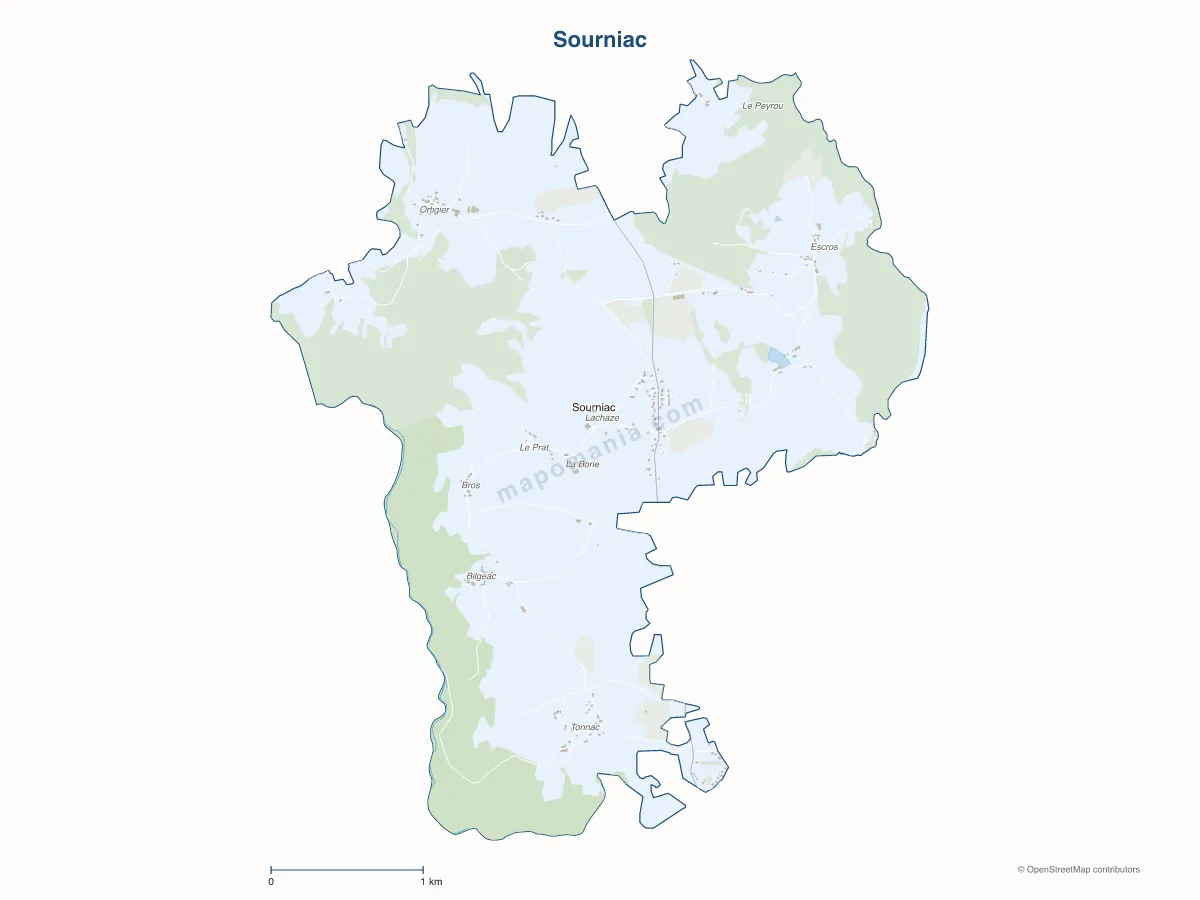 Carte de Sourniac à personnaliser