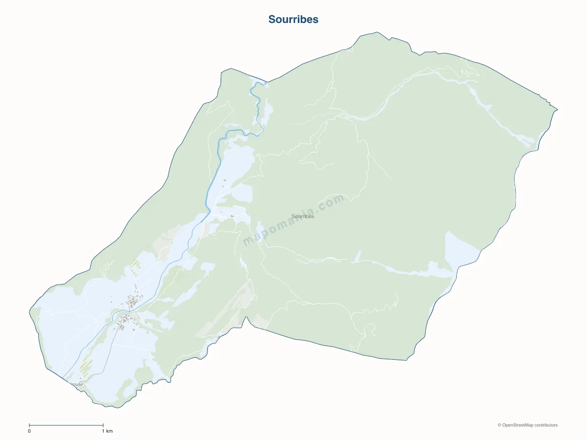 Carte de Sourribes à personnaliser