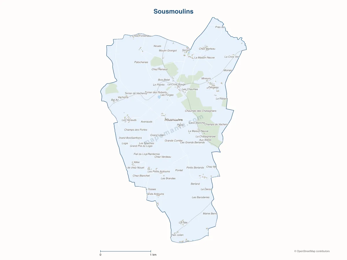 Carte de Sousmoulins à personnaliser