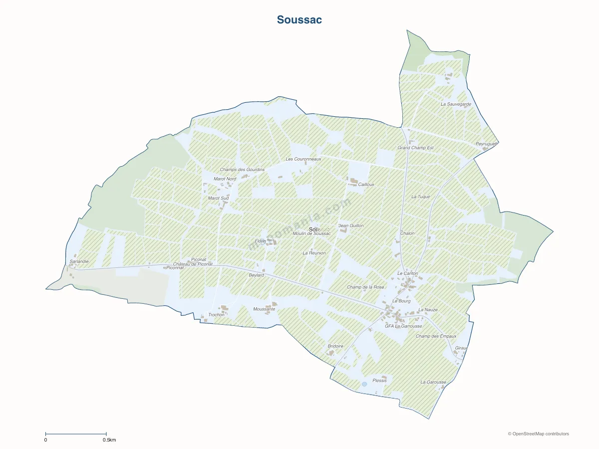 Carte de Soussac à personnaliser