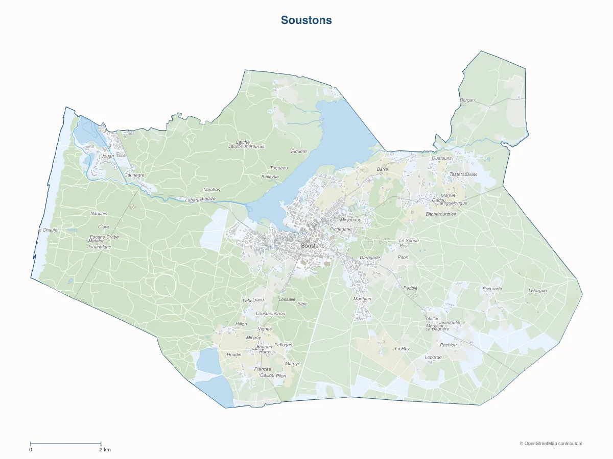 Carte de Soustons à personnaliser