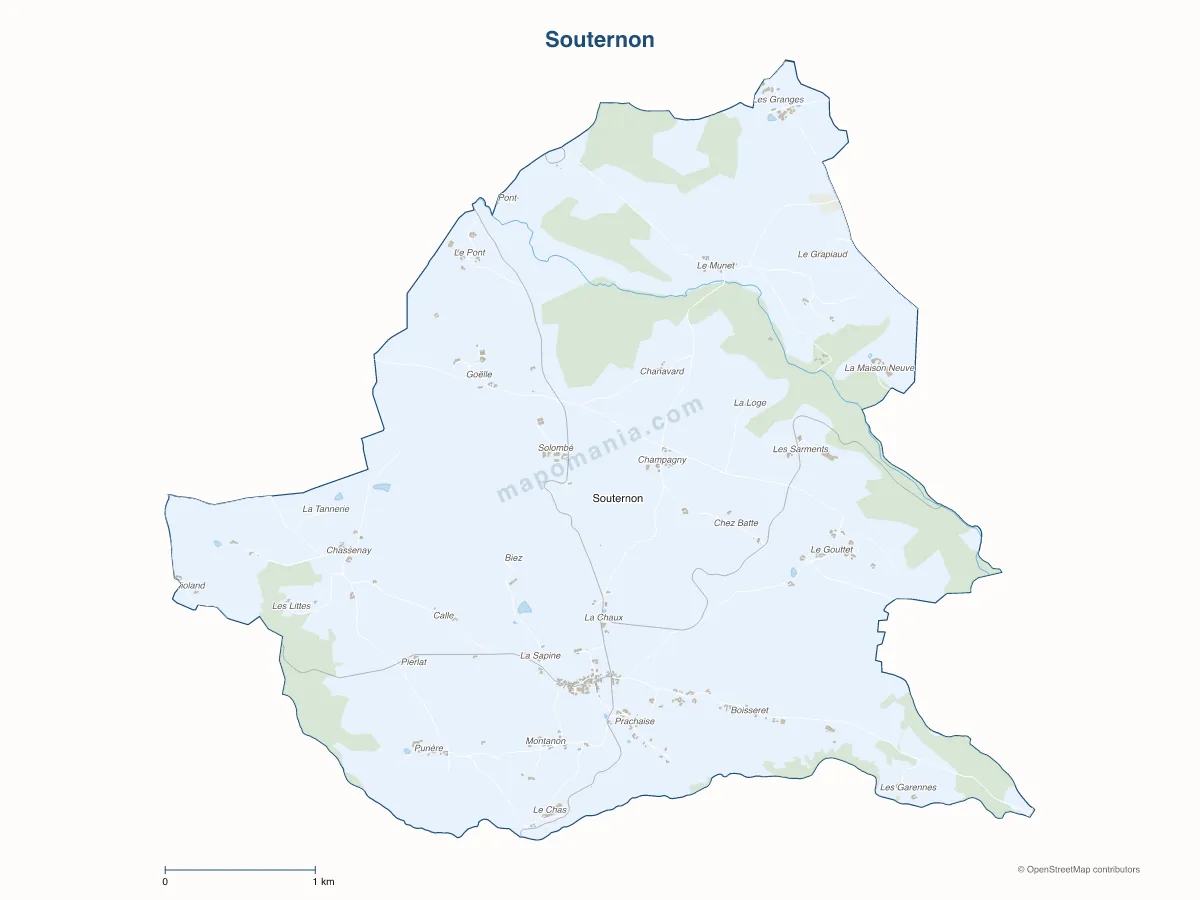 Carte de Souternon à personnaliser