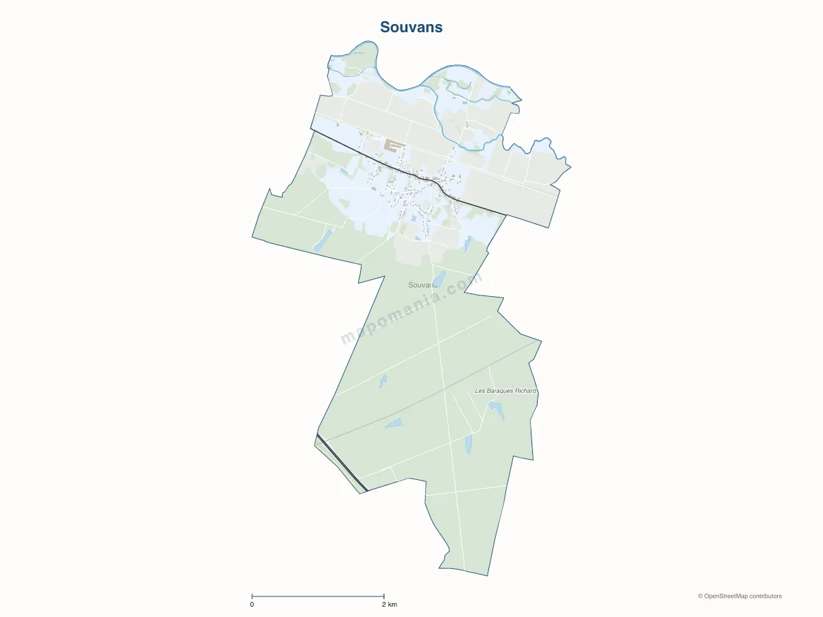Carte de Souvans à personnaliser