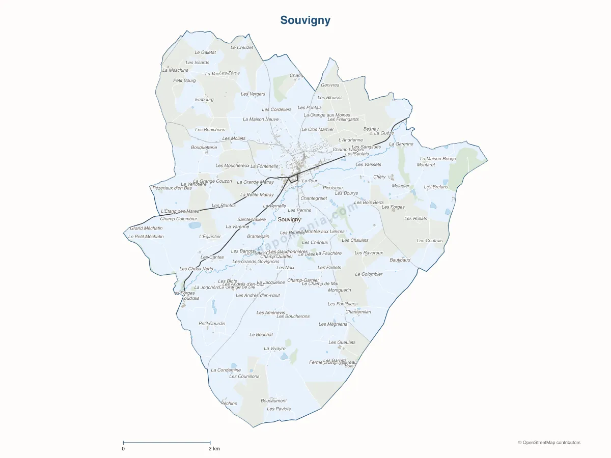 Carte de Souvigny à personnaliser