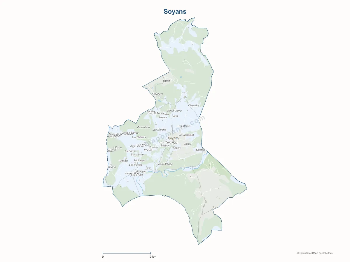 Carte de Soyans à personnaliser