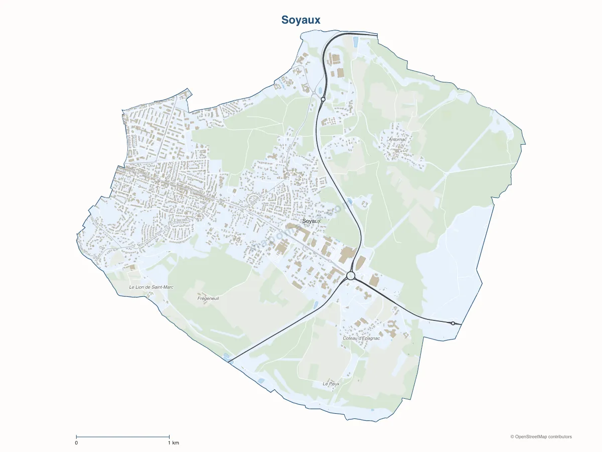 Carte de Soyaux à personnaliser