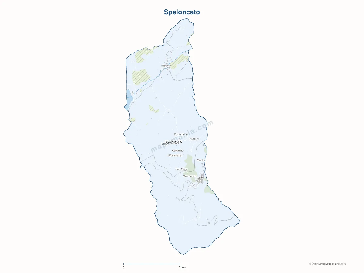 Carte de Speloncato à personnaliser