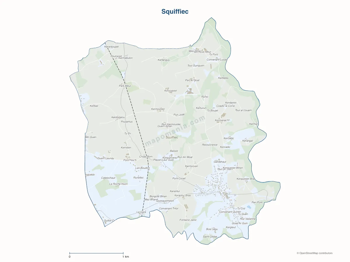 Carte de Squiffiec à personnaliser