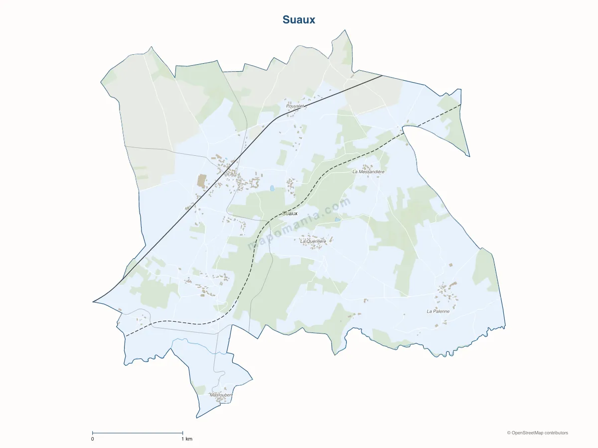 Carte de Suaux à personnaliser