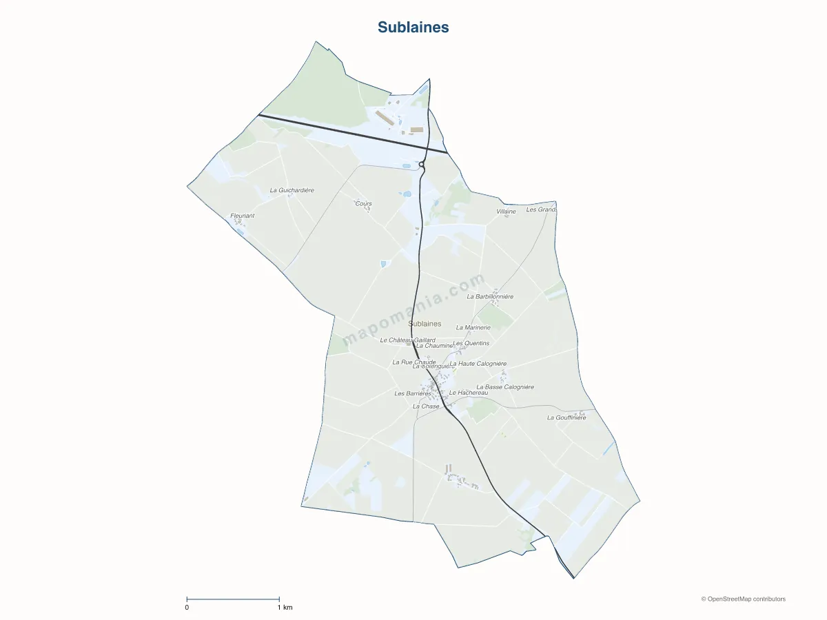 Carte de Sublaines à personnaliser