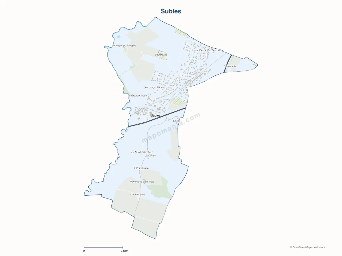 Carte de Subles à personnaliser