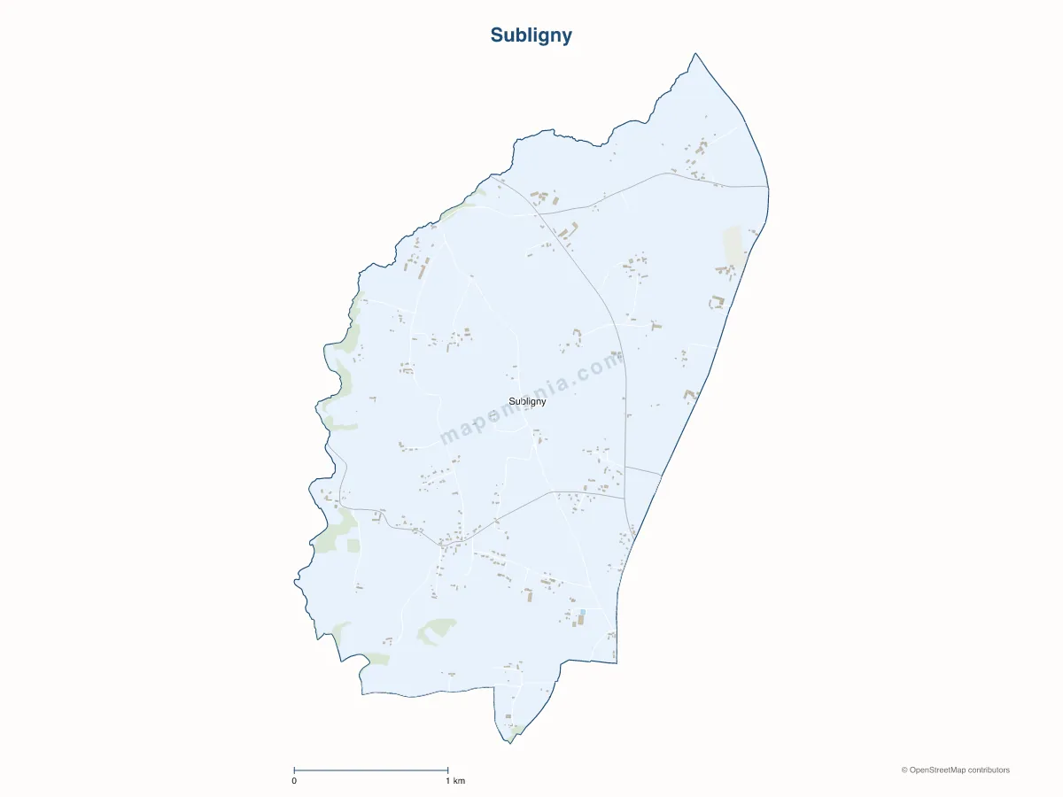 Carte de Subligny à personnaliser