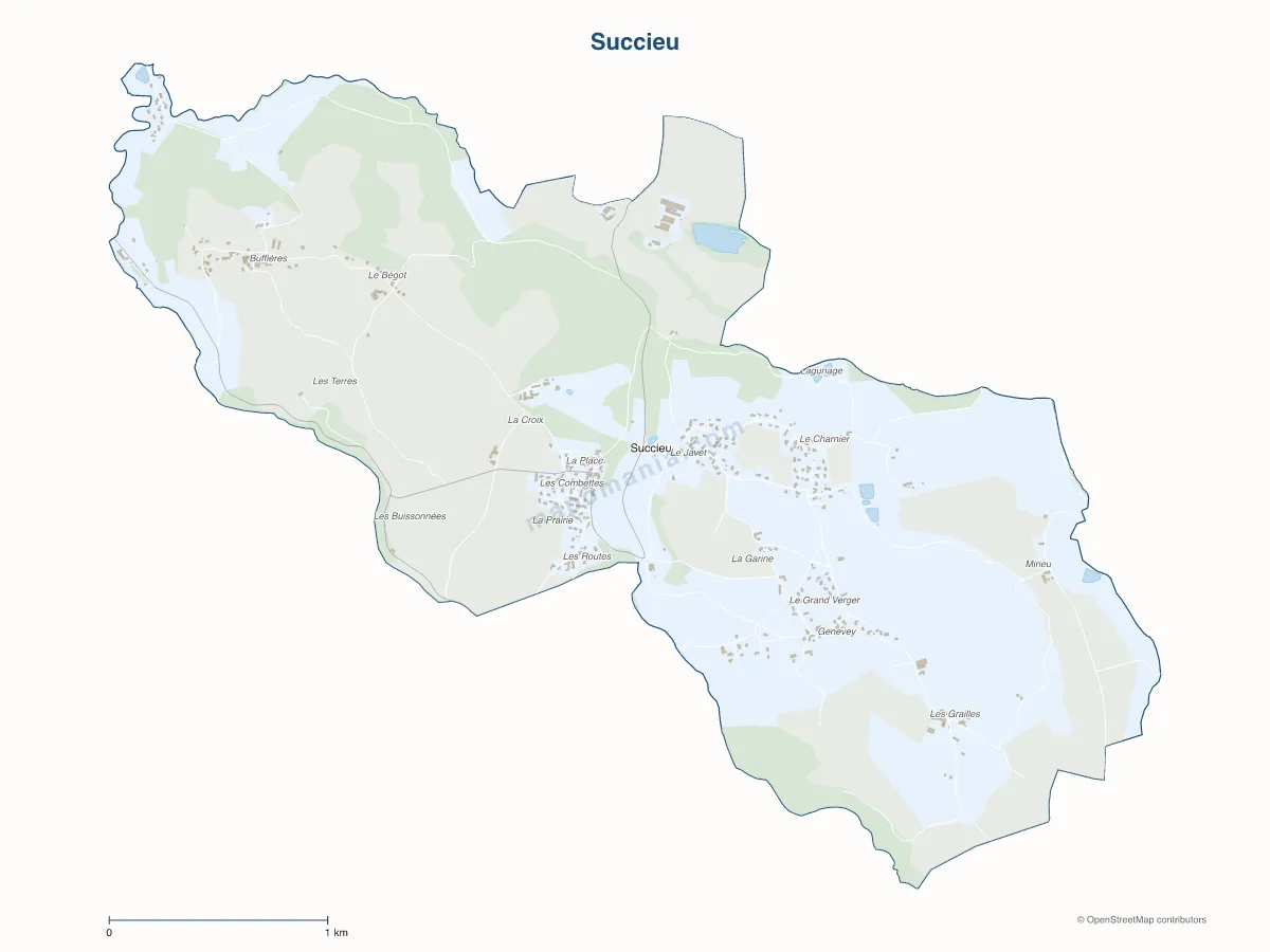 Carte de Succieu à personnaliser
