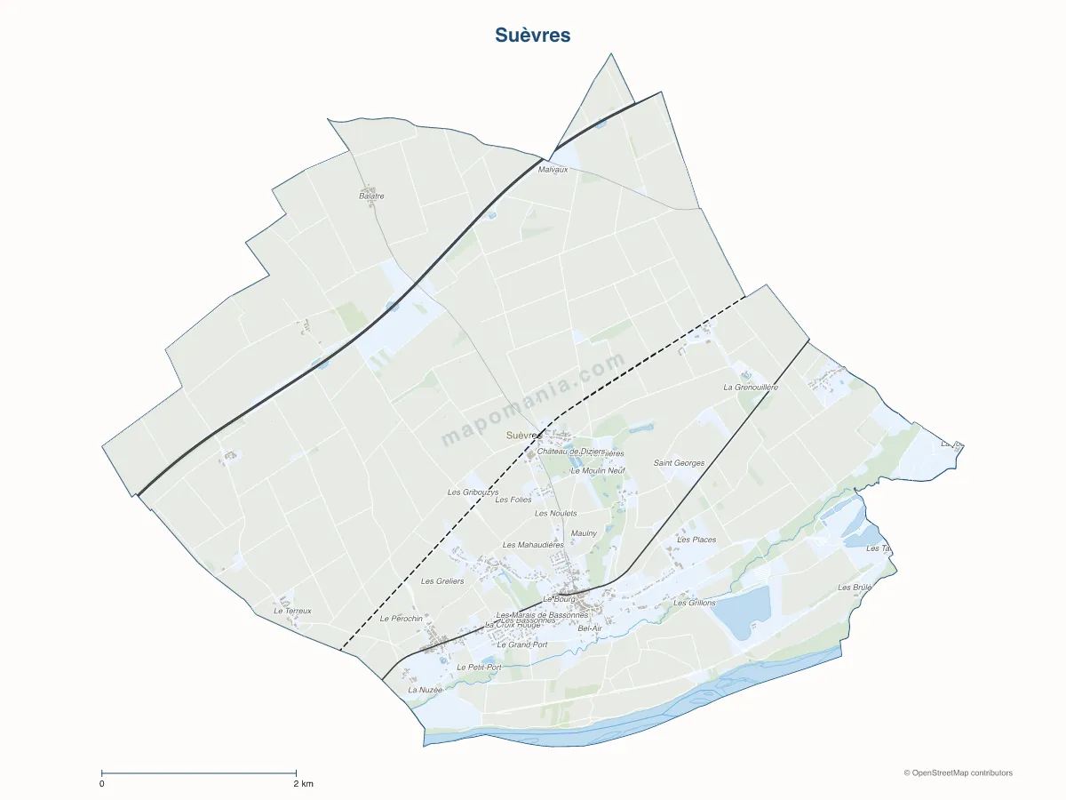 Carte de Suèvres à personnaliser