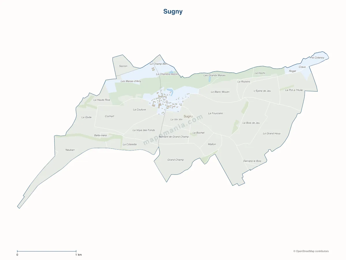 Carte de Sugny à personnaliser