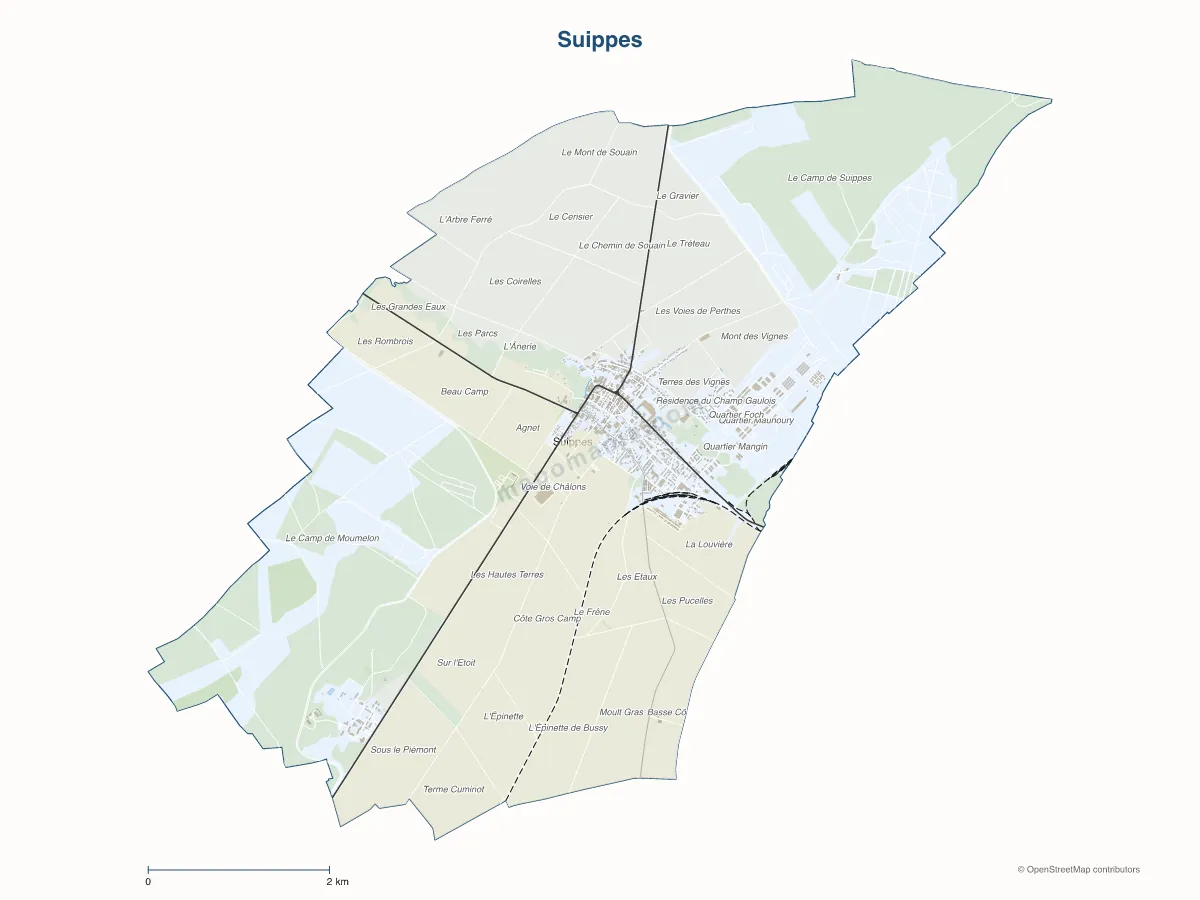 Carte de Suippes à personnaliser