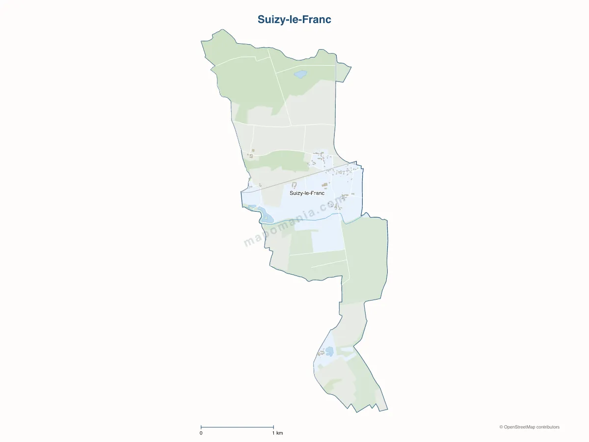 Carte de Suizy-le-Franc à personnaliser
