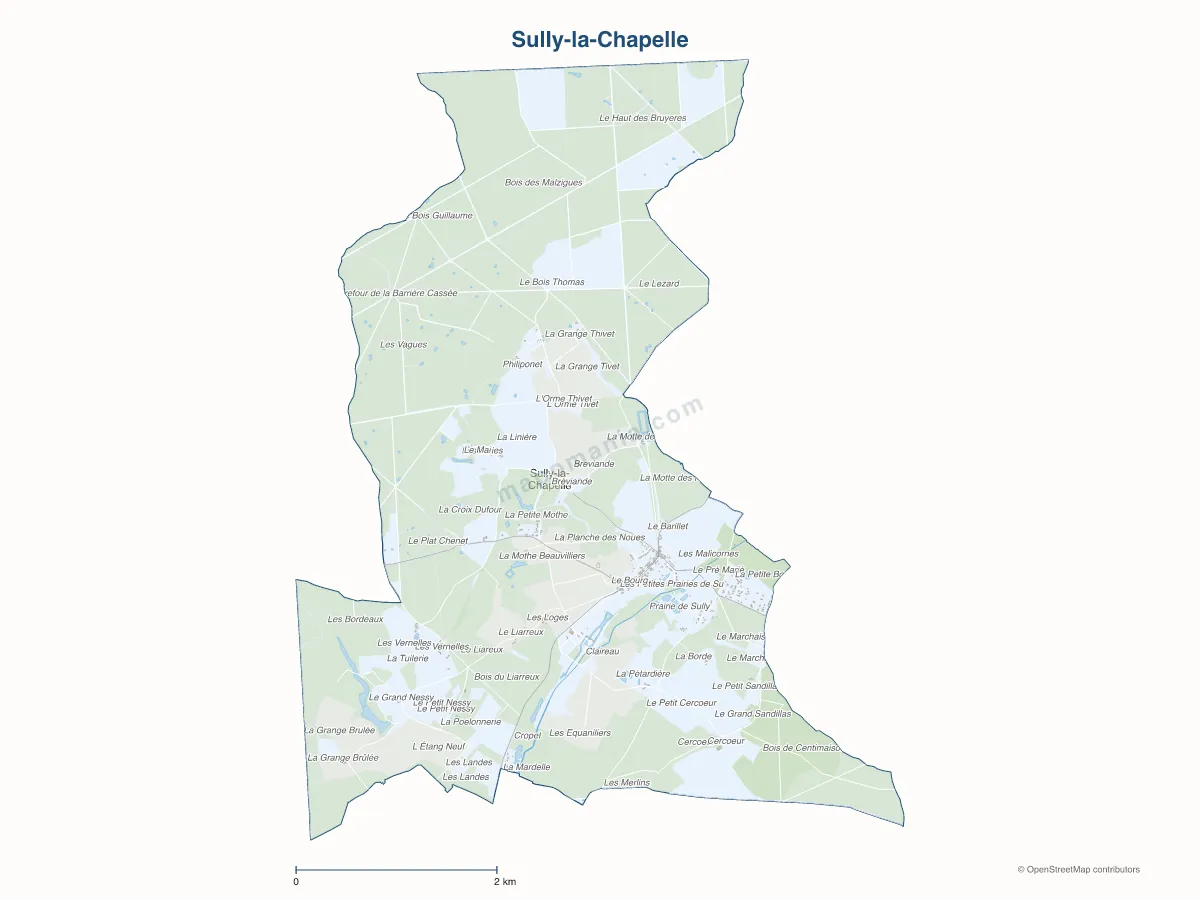 Carte de Sully-la-Chapelle à personnaliser