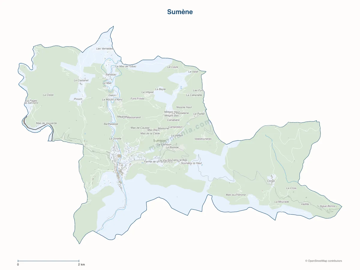 Carte de Sumène à personnaliser