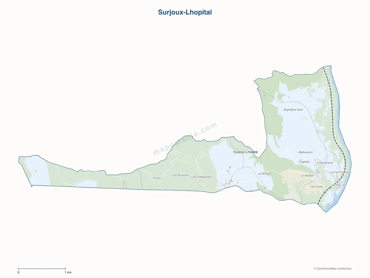 Carte de Surjoux-Lhopital à personnaliser