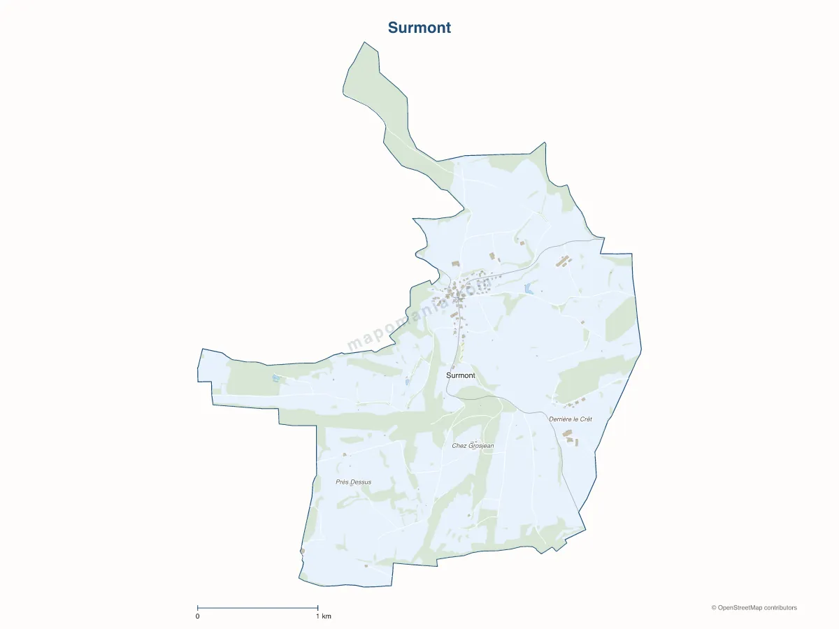 Carte de Surmont à personnaliser