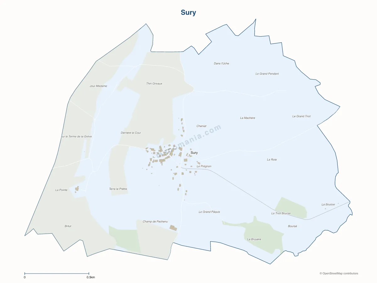 Carte de Sury à personnaliser