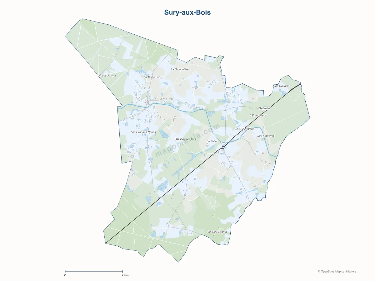 Carte de Sury-aux-Bois à personnaliser
