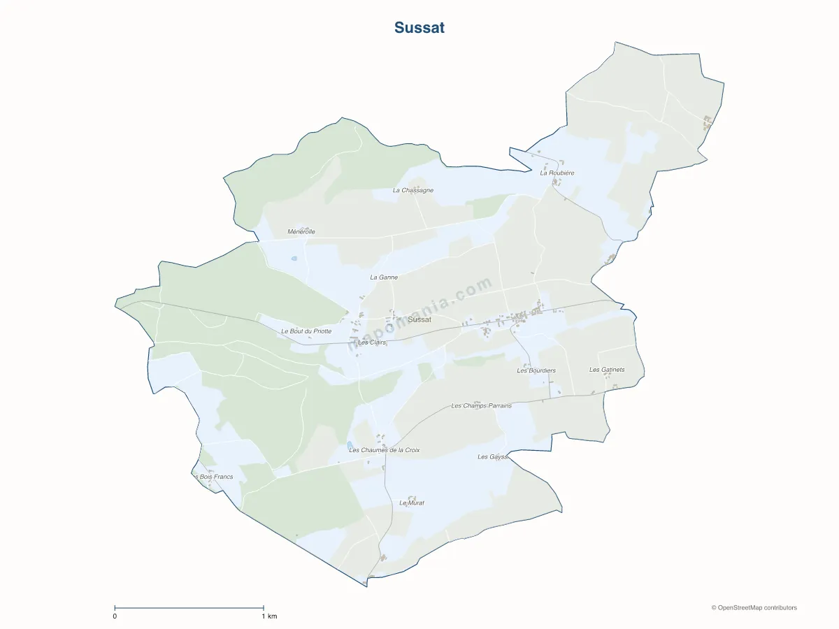 Carte de Sussat à personnaliser