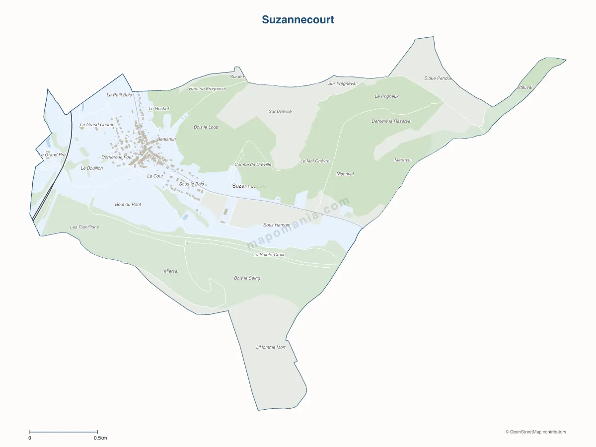 Carte de Suzannecourt à personnaliser