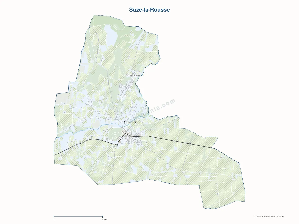 Carte de Suze-la-Rousse à personnaliser