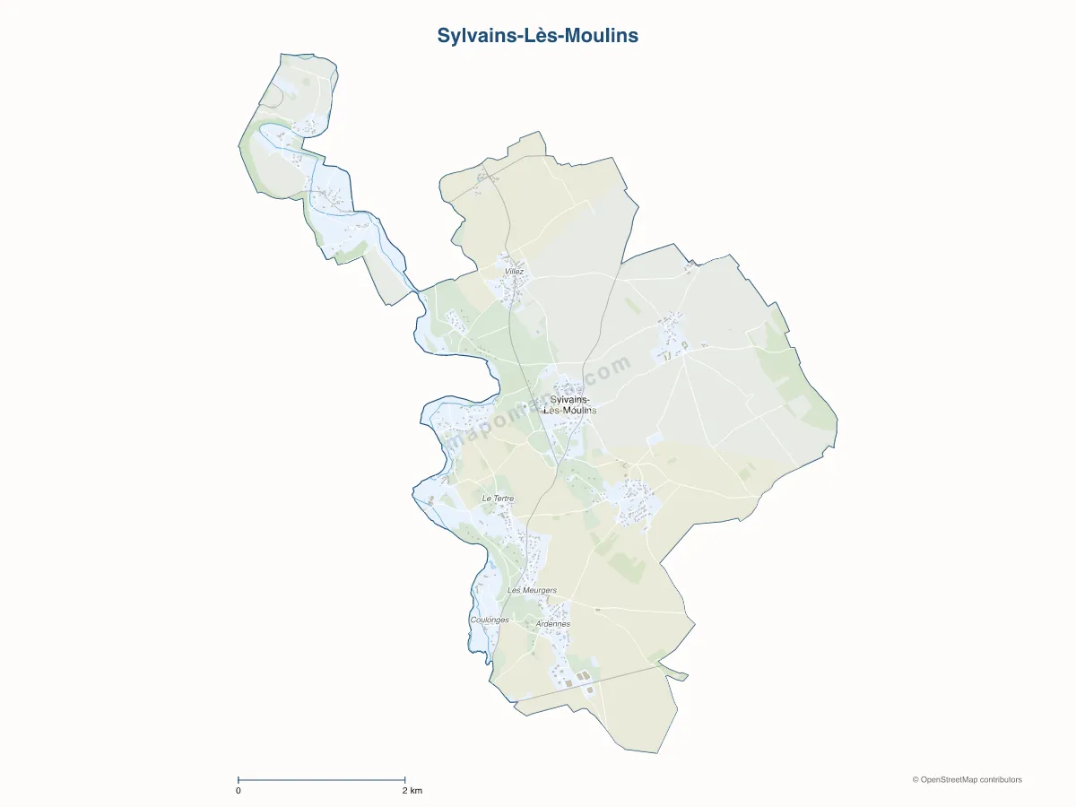 Carte de Sylvains-Lès-Moulins à personnaliser