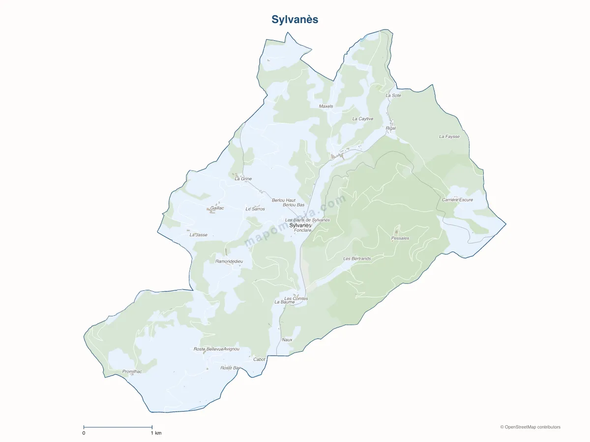 Carte de Sylvanès à personnaliser