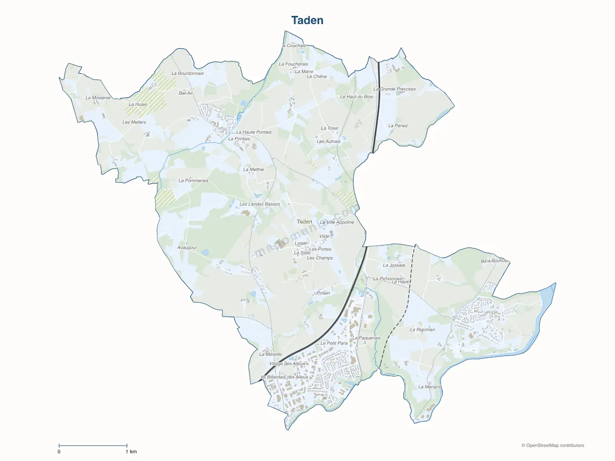 Carte de Taden à personnaliser