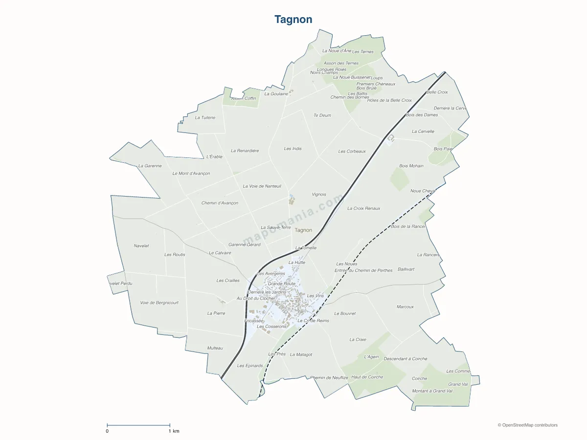Carte de Tagnon à personnaliser