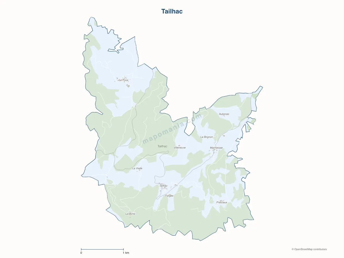 Carte de Tailhac à personnaliser