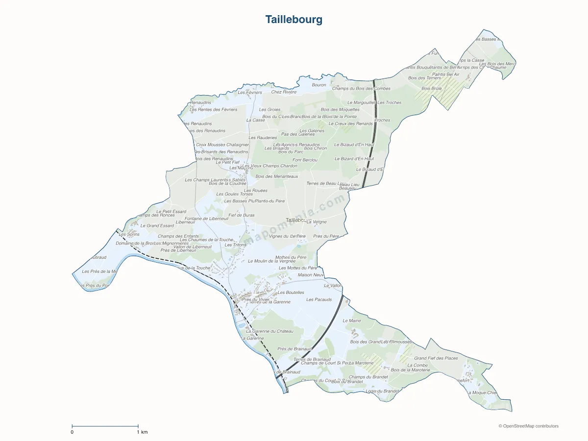 Carte de Taillebourg à personnaliser