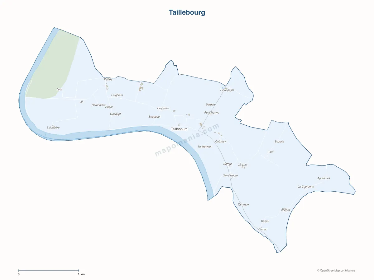 Carte de Taillebourg à personnaliser