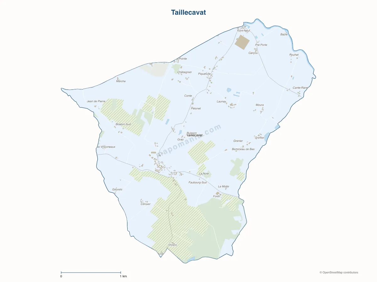 Carte de Taillecavat à personnaliser