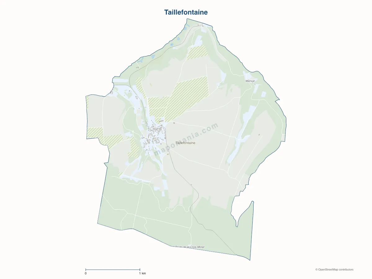 Carte de Taillefontaine à personnaliser